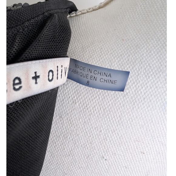 Alice + Olivia Delora Black Sequin Feather Mini Dress US 8 Party Cocktail - Picture 6 of 8